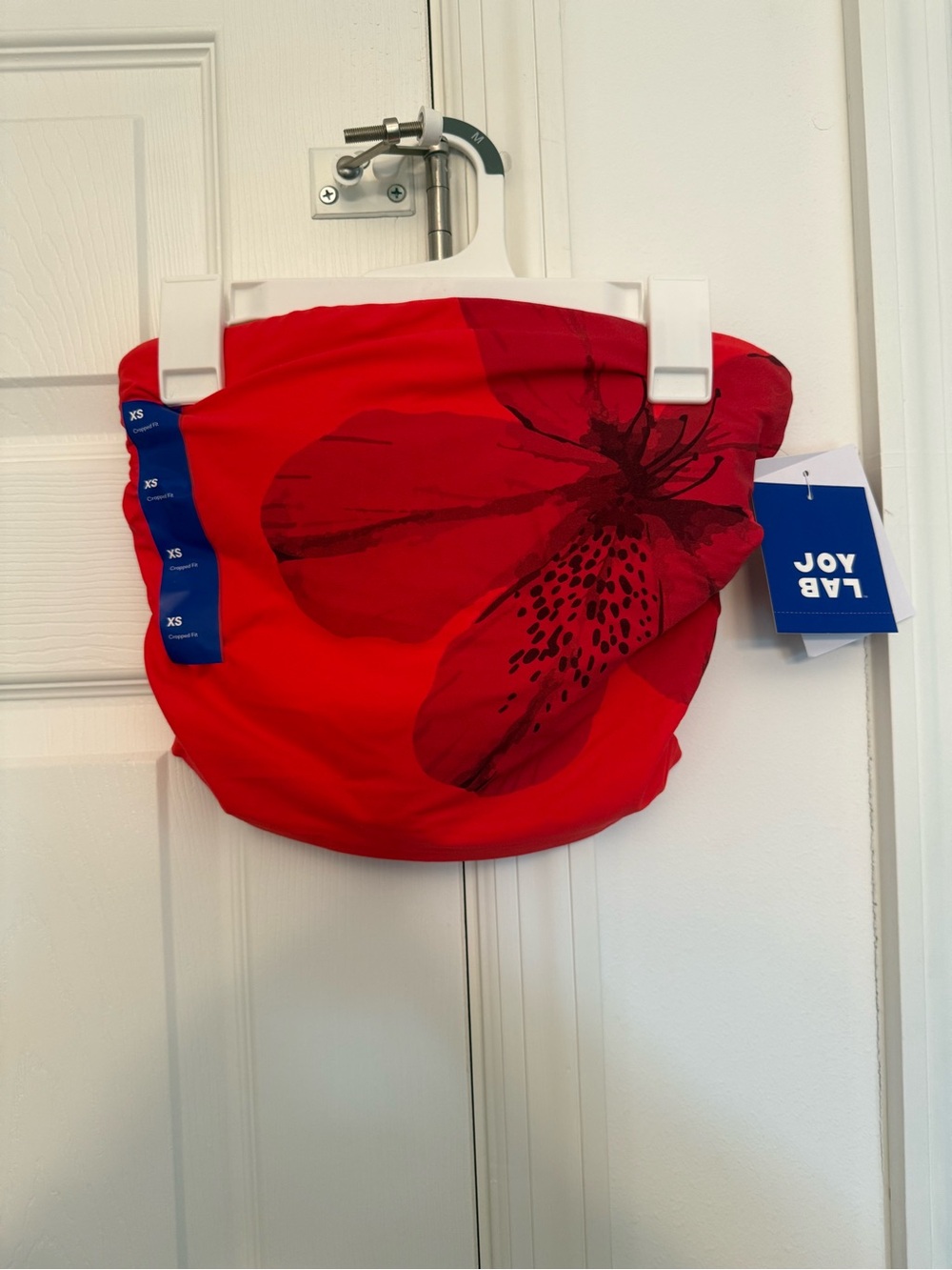 JoyLab Bright Red Cropped Athletic Bandeau Top